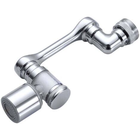 Robinet à rallonge pivotant à 1080° Nouveau robinet multifonctionnel à jet réglable avec noyau en céramique, robinet aéré avec adaptateur 2 modes, cartouche filtrante avec vue dégagée (1/4)
