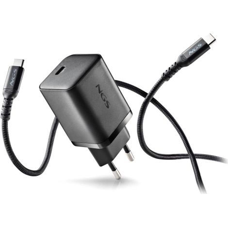 NGS Bud 65W Cargador GaN Universal de Pared 65W Ultrarapido - USB-C PD & PPS - Cable USB-C 1.5m - Color Negro
CaracterÃ­sticas:
-Cargador de pared con
