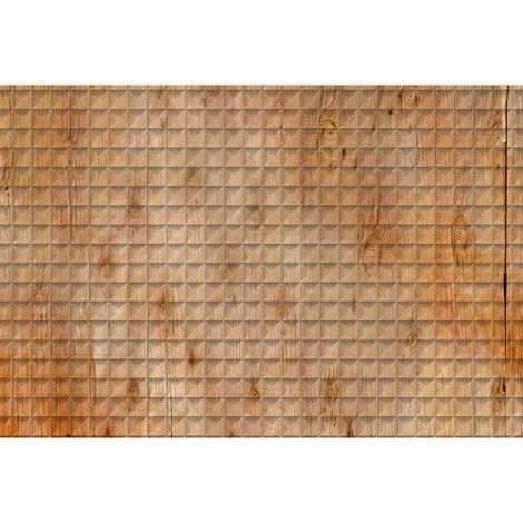 Papier peint panoramique original imitation bois Tapisserie panoramique bois motif carré Papier peint panoramique 3D graphique pour salon (1/3)