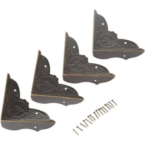 Protecteurs d'angle Protecteurs du coin Métal Déco Edge Coin Protector pour bijoux Coffre à vin Coffret cadeau Coque en bois (1/4)