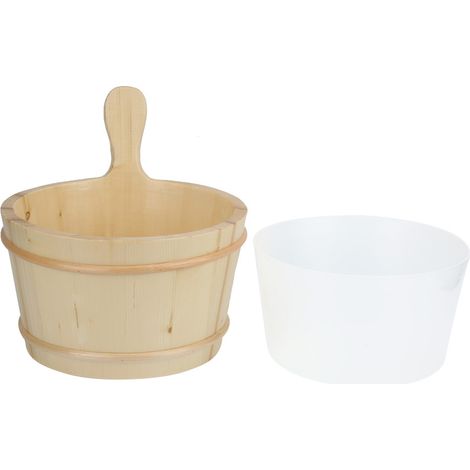 Ensemble de seau en bois pour sauna 4L, accessoire de bain et spa (1/5)