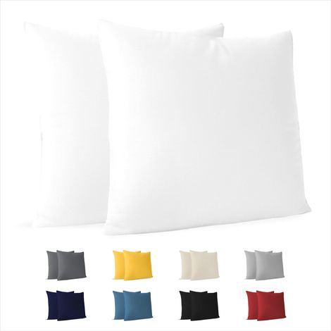 Dreamzie Pillow Cases 65 x 65 cm (Set of 2) - 100% Cotton Jersey 150 GSM - White - Pillowcase 65 x 65 cm - Durable and Hypoallergenic Cushion Cover for Pillow 65 x 65 cm