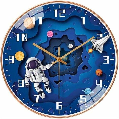 Horloge Murale Silencieuse pour Enfants - Mouvement Silencieux, Ronde, sans Tic-tac (1/5)