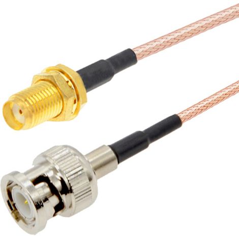 Cavo di collegamento con connettore BNC / presa SMA RG316, lunghezza 20 cm.
