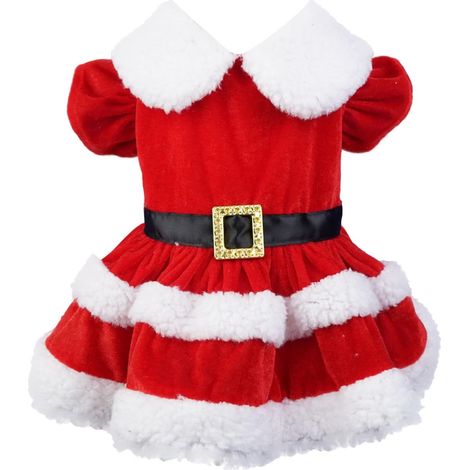 Costume père Noël chien taille M rouge (1/4)