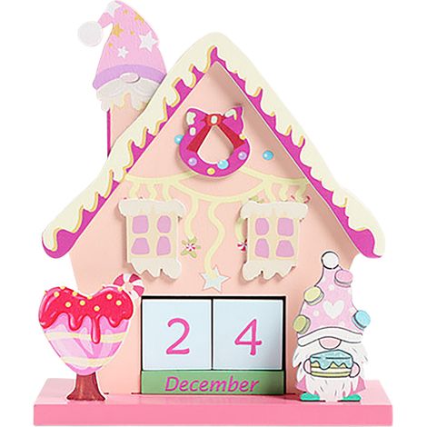 Calendrier de l'Avent en Bois Perpetuel Gobelin Décoration de Bureau Compte à Rebours Noël Design Mignon Accessoire Table de Chevet (1/5)