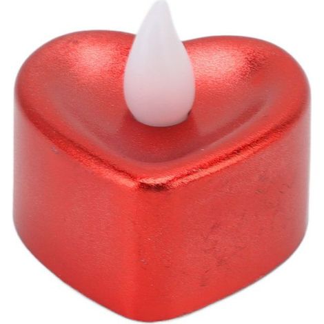 Bougie LED - Forme De Cœur - Rouge - Fonctionne Avec Piles LR1130 - Lot De 12 (1/5)