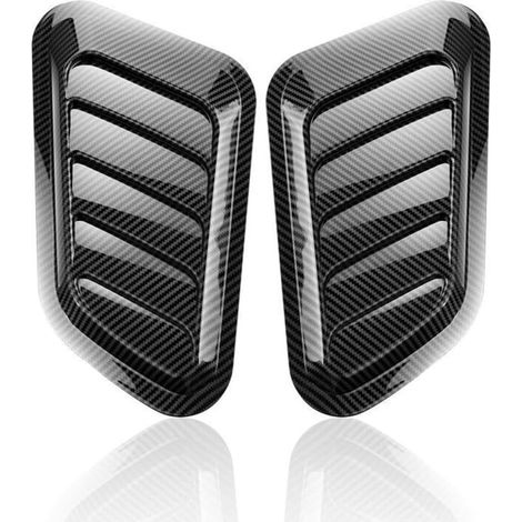 Decorative air vent covers for cars, 2 pieces, air intake cover, decorative air intake cover, suitable for tuned engines, black (1/5)
