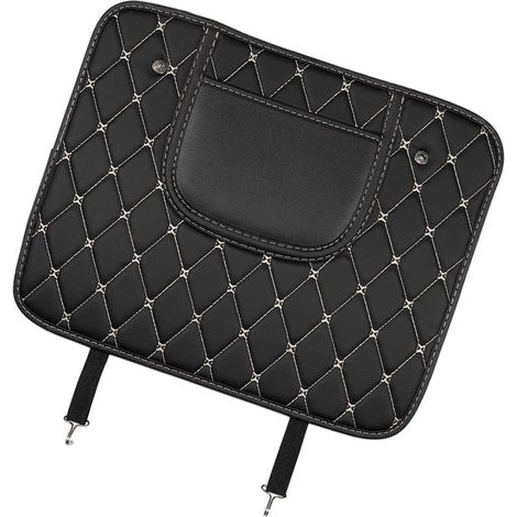 Protection arrière de siège auto en cuir PU, tapis de protection contre les coups de pied, facile à nettoyer, résistant à l'usure, format compact. (1/5)