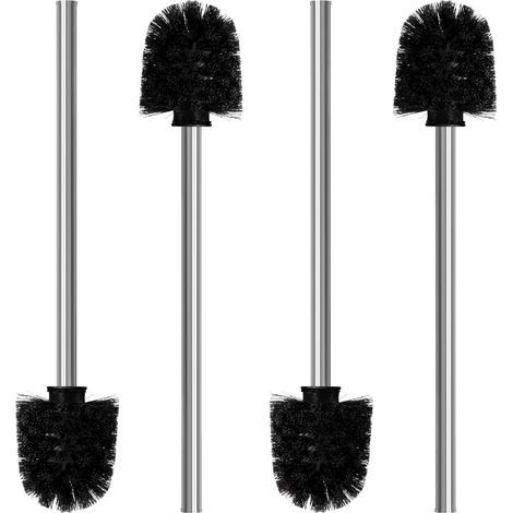 Set of 4 Toilet Brushes - 8cm Diameter Toilet Brush - Toilet Cleaning Brush with Stainless Steel Handle - Elegant and Classy Design (1/5)