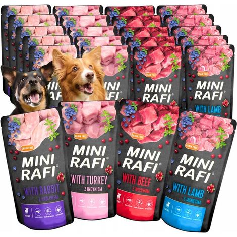 DOLINA NOTECI RAFI Nassfutter für Hunde, Mini-Geschmacksmischung, 20 x 150 g, für kleine Hunderassen