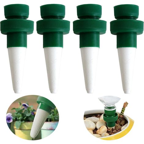 Lot de 4 globes d'arrosage en verre pour plantes – Réserves d'eau pour l'arrosage en vacances – Dispositif d'arrosage automatique pour fleurs, jardin, intérieur et extérieur