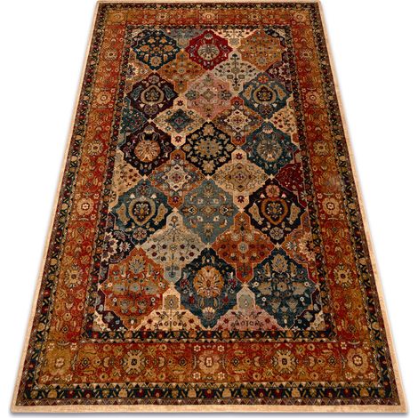 Tappeto di lana POLONIA Azer cornice, orientale, rossa multicolour 200x300 cm