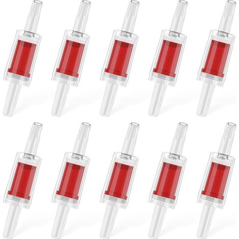 10 pièces Clapets Anti-Retour pour Aquarium pour Pompes à air courantes - Clapets unidirectionnels en Plastique Rouge pour Tubes Standard de 4-6 mm - Accessoires pour Aquariums (1/5)