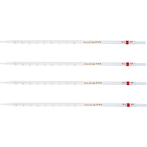 Lot de 4 Pipettes en Verre à Anneau de Mesure, Pipettes de Transfert Précises pour Laboratoire, Matériau Verre Sûr et Finition Soignée, Usage Expérimental Scientifique (1/5)