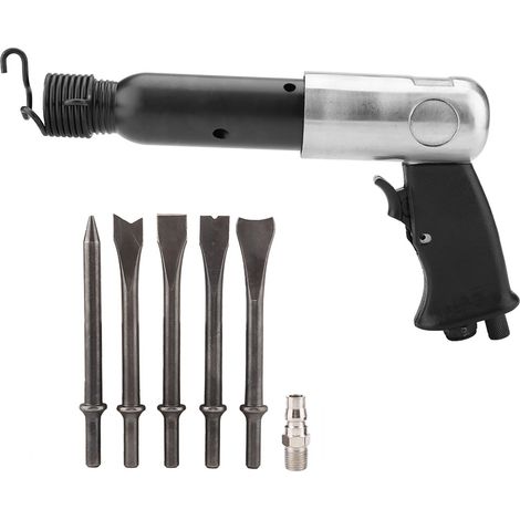Marteau pneumatique robuste 250mm pour compresseur d'air avec kit d'embouts de burin et accessoires (1/5)