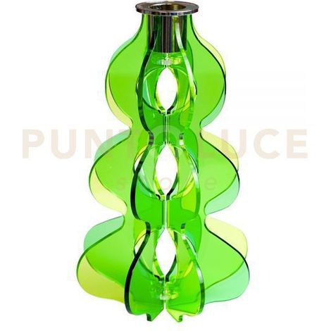 CANDELABRO GRANDE IRIDE VERDE IN CRISTALLO ACRILICO