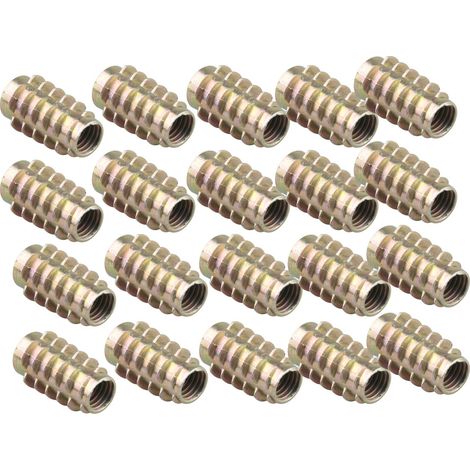 20 pcs M8 x 25 MM Insert Écrou meubles en bois Filetage Vis Bride Attaches à douille hexagonale pour lits Berceau d'armoire (1/4)
