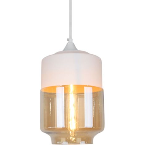 Lampe À Suspension Vintage Rétro Plafonnier En Verre Suspension Luminaire Moderne Blanc Pour Loft, Salon, Cuisine (1/5)