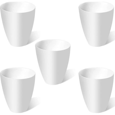 Juego de 5 pantallas de lámpara planas de plástico de repuesto - 42 mm - blancas