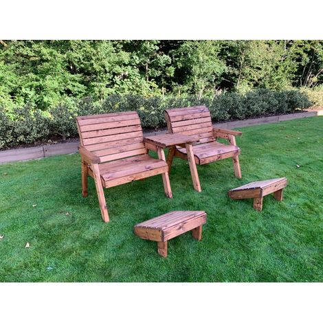 Grand Twin Straight Chair with Footstools - W240 x D90 x H98 - Fully Assembled (1/4)