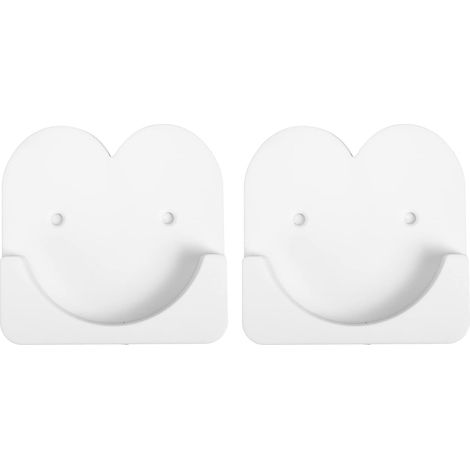 Support de barre de douche mural adhésif robuste Zerodeko, en plastique, 1 paire, pour salle de bain et cuisine (1/5)