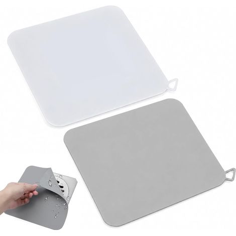 2 Bouchons Silicone pour Écoulement, Anti-Odeurs pour Sol de Douche avec Surface Lisse, Nettoyage Simple et Rangement Par Suspension, Adapté à la Douche, la Baignoire et l'Évier (1/5)