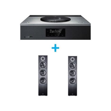 Amplificateur Hi-Fi Technics SA-C600EG-S Argent + une paire d'enceintes colonne Magnat Monitor S70 Noir