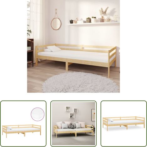 vidaXL Holzbett - Tagesbett mit Matratze 90x200 cm Kiefer Massivholz (1/5)