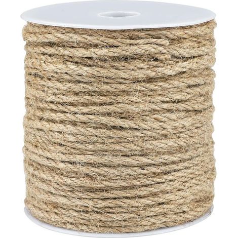 ZOLGINAH 50M Corde de Jute 4MM Corde Chanvre Ficelle Corde Ficelles de Jardinage pour Le Camping,Décoration,Bricolage,Jardinage