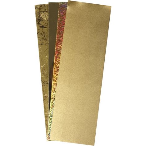Feuilles de cire, tons or et bronze assortis, 20X6,5 cm, 4 pces, décoration de bougie, verre, céramique, plastique, baptême, communion, confirmation, mariage, jubilé (1/2)