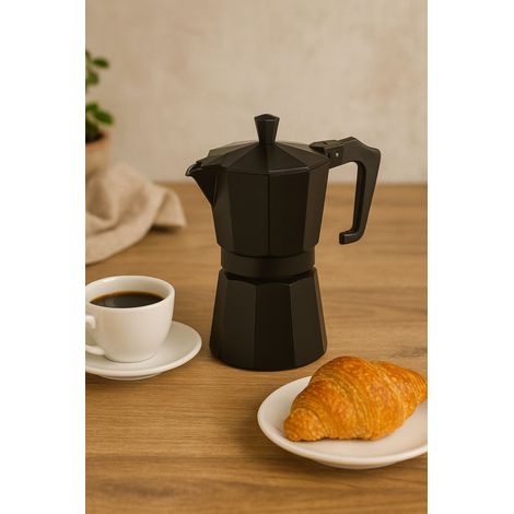 Caffettiera italiana - PEZZETTI - ITALEXPRESS - Alluminio - 6 tazze - Nero