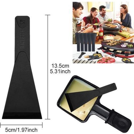 Spatules à raclette,Pelle à Raclette antiadhésive,Spatule de Cuisine en Nylon,pour cuisine,pâtisserie,poêlons téflonnés,fromage,fête (1/3)