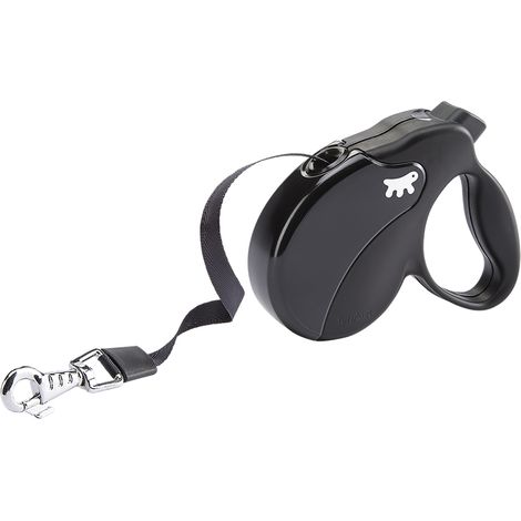 Ferplast AMIGO TAPE Laisse rétractable avec sangle extensible. 4 tailles, large choix de couleurs.. Variante MINI - Mesures: 12 x 3 x h 10 cm - Noir