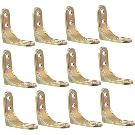 12pièces Équerre Angle Droite Acier Lot De Supports Pour Étagères Fixation Angle Sans Bavures Facile à Installer (1/4)