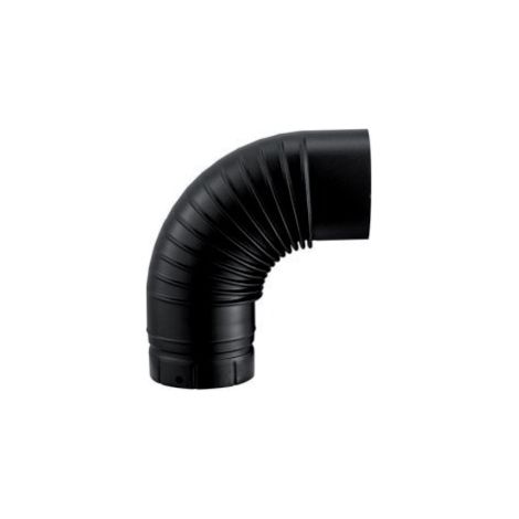 Poujoulat – Coude emaille 90ø noir mat 130 – Raccord fumisterie – Pour espaces confinés – Résistant à la chaleur