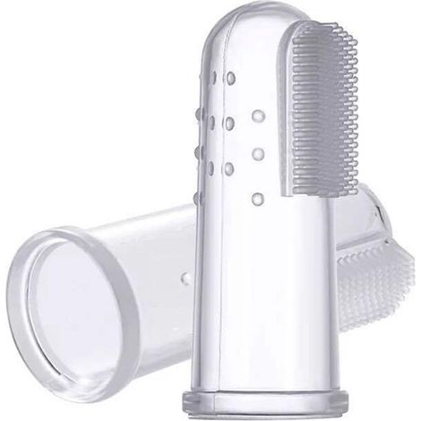 Spazzolino da denti per cani, strumento morbido per la pulizia dei denti, spazzolino da dita per cani, alito cattivo, tartaro, cura dei denti, forniture in silicone, 5 pezzi (1/5)