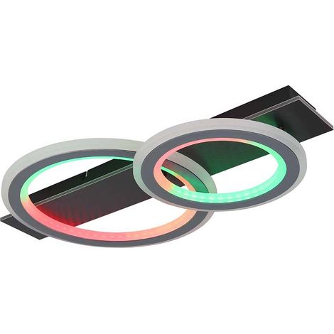 Plafonnier LED pour salon, télécommande, changement de couleur, L 63 cm (1/5)