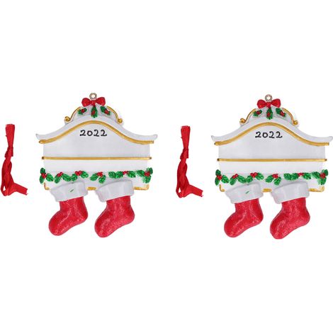 Lot de 2 pendentifs de Noël en résine, mini ornements pour sapin, déco de fête (1/5)
