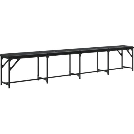 Panca per sala da pranzo 248 x 32 x 45 cm in acciaio e struttura in acciaio PVC nero DEC025027