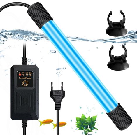 Stérilisateur UV Aquarium 9W Lampe Aquarium Stérilisateur UV, UV Aquarium Stérilisateur Lampe UV De Destruction De Bactéries Lampe De Stérilisation UV pour Aquarium Fish Tank (1/5)