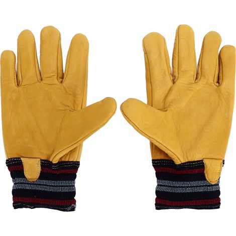 Gants de travail d'hiver, gants en cuir de vache résistants à l'abrasion pour conducteurs (1/4)