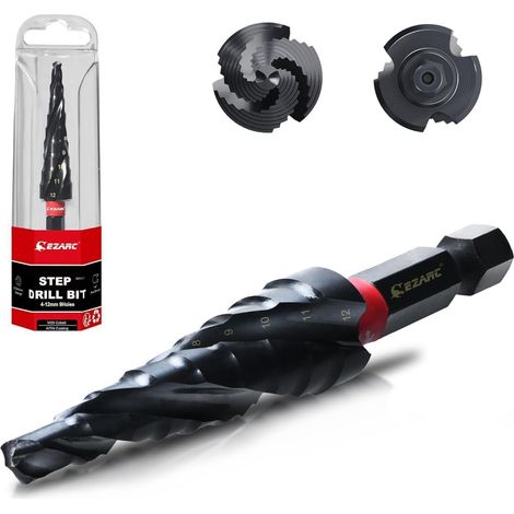 Foret étagé HSS Cobalt M35 Ø4-12mm, 9 tailles, revêtement AlTiN (1/5)