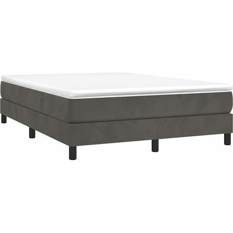 Boxspringbettgestell Dunkelgrau 140x200 cm Samt vidaXL