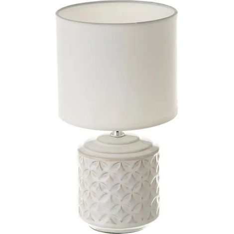 Lampada da terra bianca con base in ceramica, 28 cm