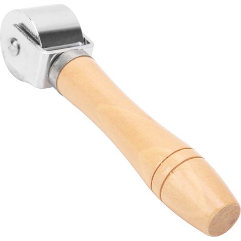Kantenroller für Leder, DIY-Lederhandwerk, Holzgriff, silberfarben, 26 mm / 1,02 Zoll (1/5)