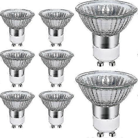 Lot de 8 ampoules halogènes GU10 50 W 700 lumens 3000 K blanc chaud (1/3)