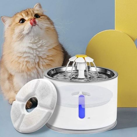Filtre de Rechange - Fontaine à Eau pour Chat - Triple Filtration Charbon Actif Résine Échangeuse d'Ions Coton - Compatible Fontaines Rondes 2,4 L - Lot de 6 (1/5)