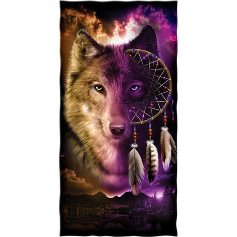 Serviette de douche / de plage - Attrape-rêves loup - 70 x 140 cm (1/2)