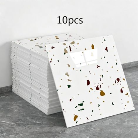 Un juego de 10 paneles de papel pintado autoadhesivos con estampado de mármol (no son azulejos reales, dimensiones: 30 x 30 x 0,2 cm). (1/5)